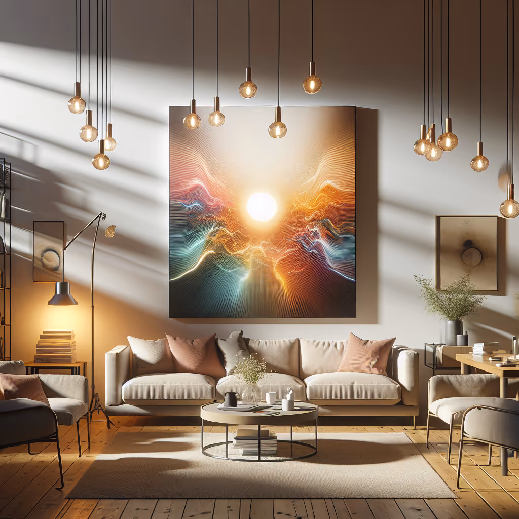 The RadiantHome GlowCanvas Wall Light artfully combines artwork and lighting to bring a luminous touch to your home decor, perfect for living rooms or dining spaces.
