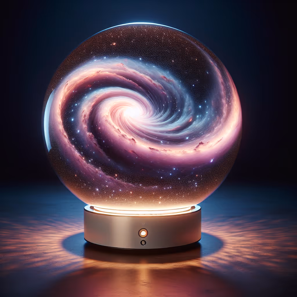 The AuraCraft Nebula Orb Light is a mesmerizing LED lamp that transforms any space with its swirling galaxy projection.