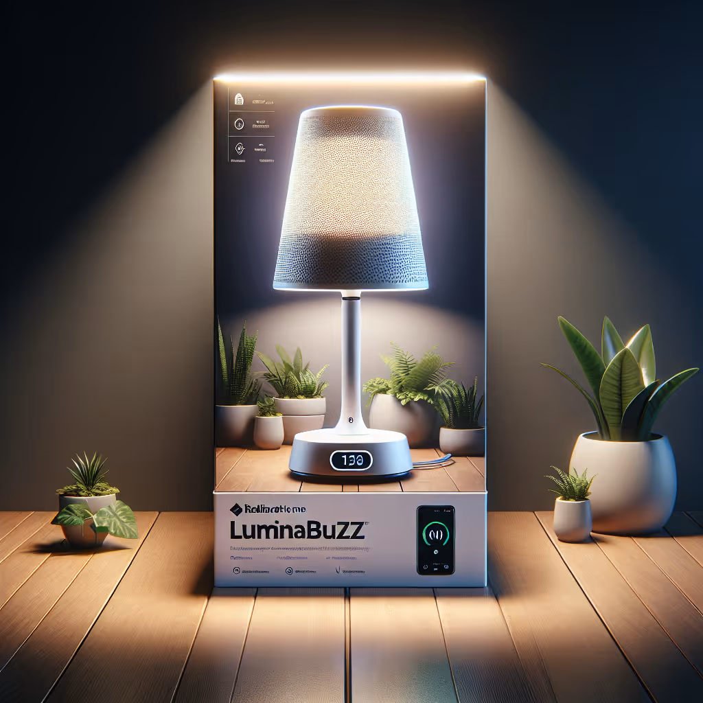 The RadianceHome LuminaBuzz LED Lamp combines advanced smart technology with a sleek design, offering customizable lighting and wireless charging for your devices.