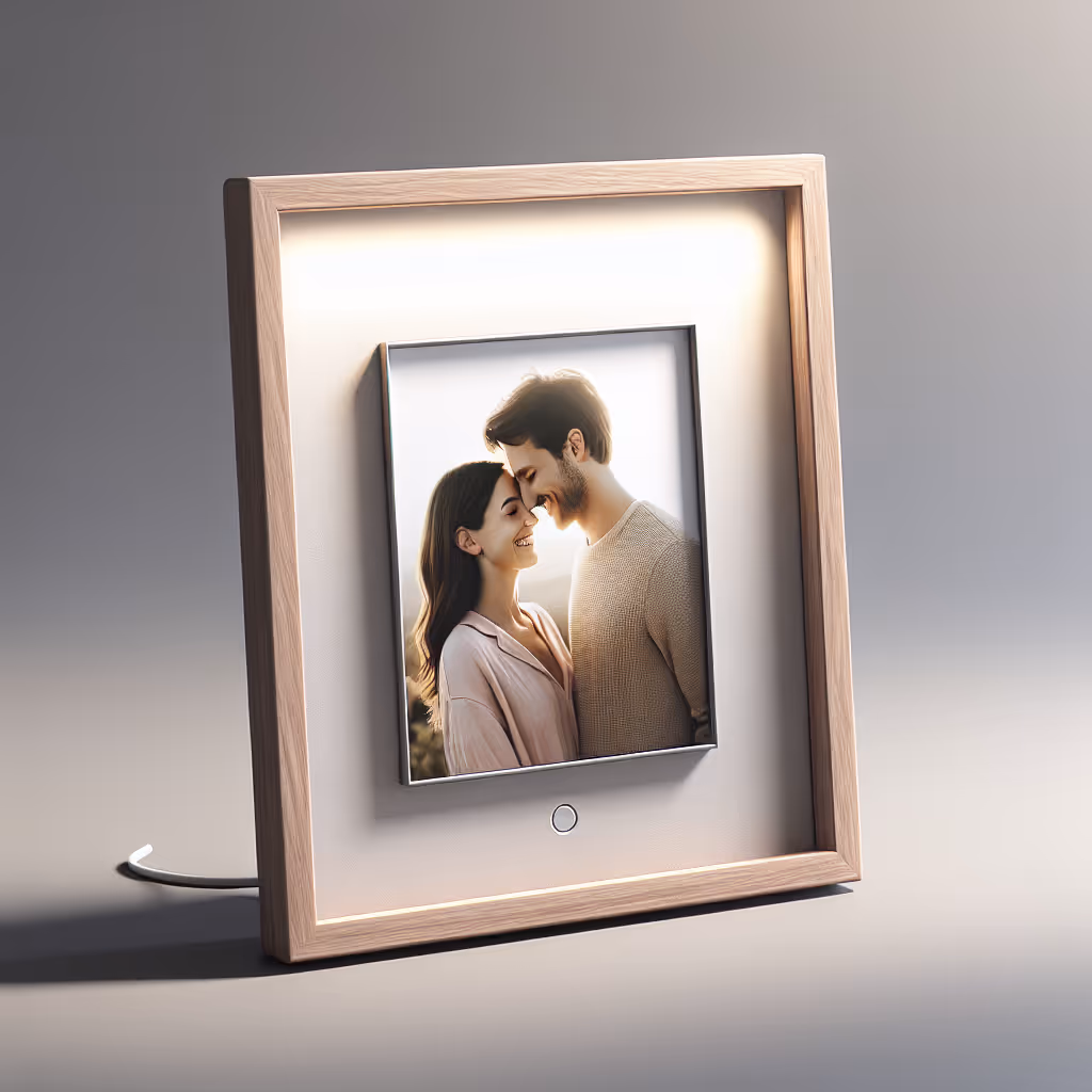 The EcoGlo Photoframe Light merges decor and lighting into a single elegant piece, allowing you to showcase cherished photos while subtly illuminating your space.