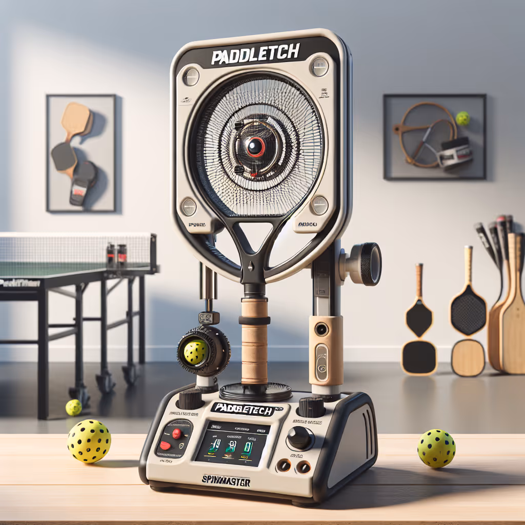 The revolutionary PaddleTech SpinMaster Machine offers adjustable oscillation and speed settings, perfect for enhancing your pickleball game with dynamic practice sessions.