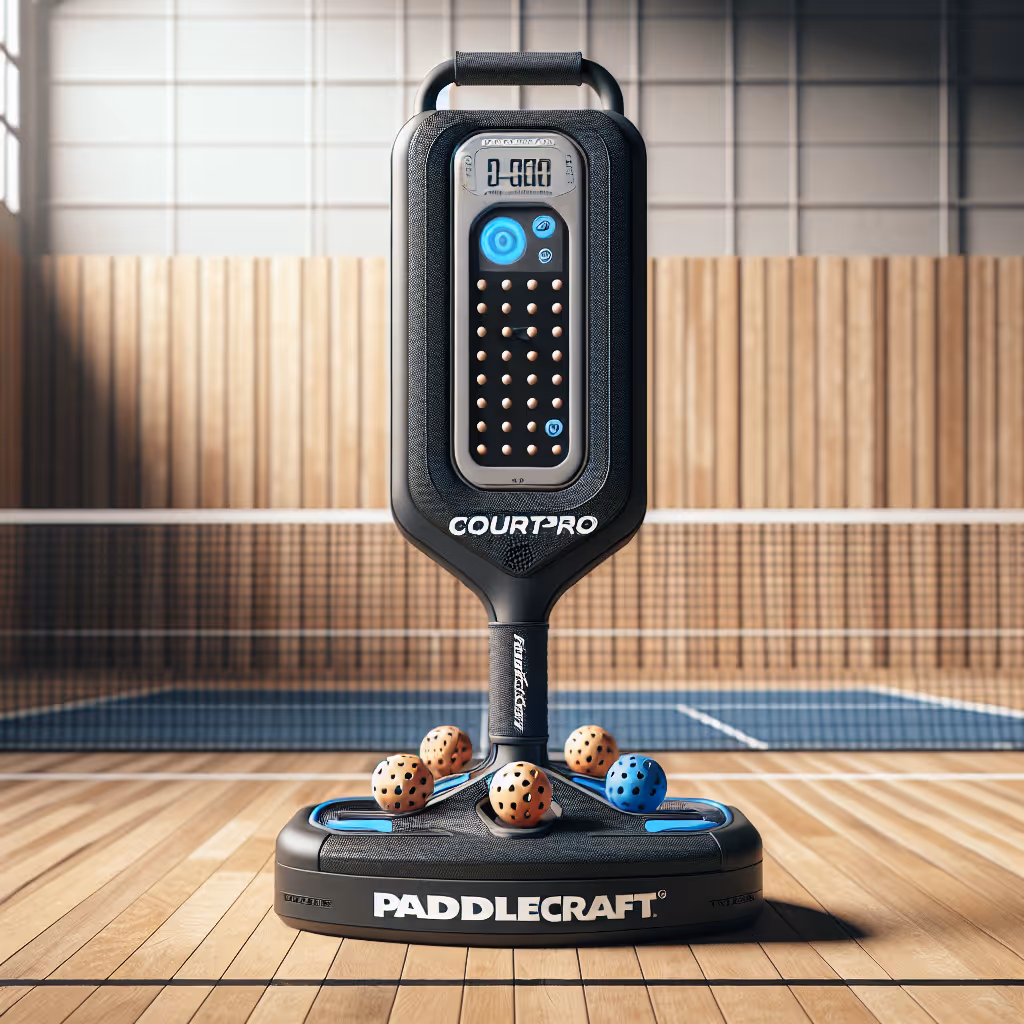 The PaddleCraft CourtPro Trainer is a portable, all-in-one practice device designed for pickleball enthusiasts who want to improve their game anytime, anywhere.