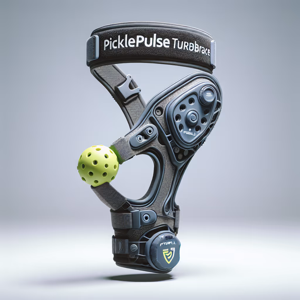 The PicklePulse TurboBrace is an advanced elbow and wrist brace designed specifically for pickleball players, offering enhanced support and agility on the court.