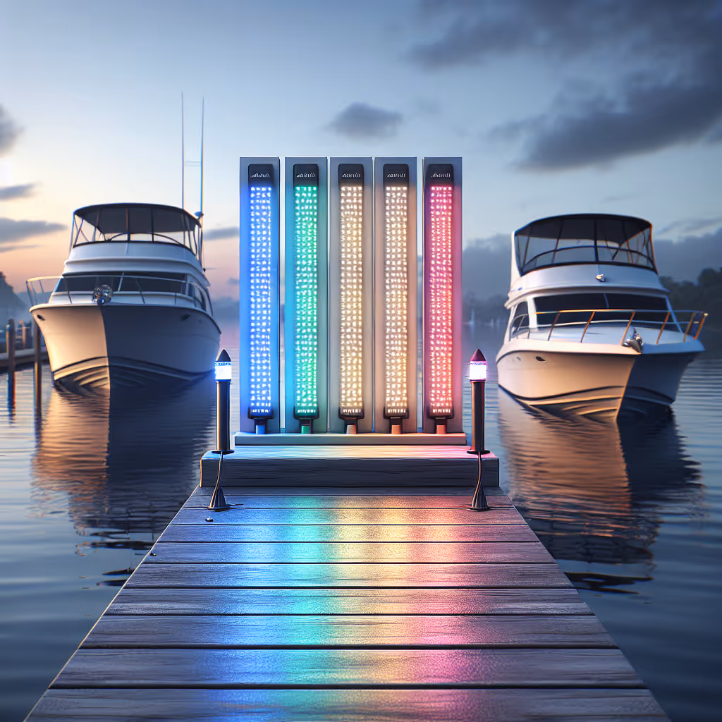 The AquaGlow LED Dock Lights provide marine-grade safety and style, illuminating your boat dock with a spectrum of colors.