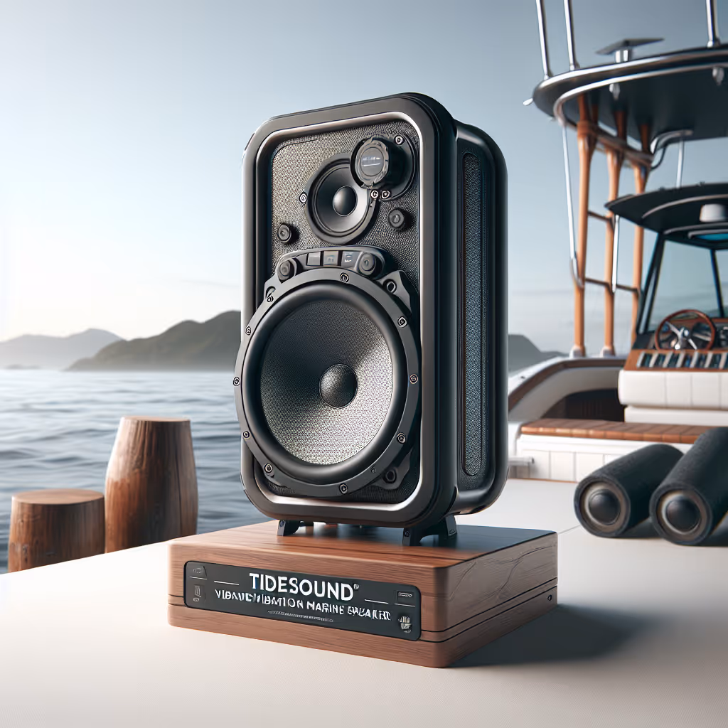 The TideSound Vibration Marine Speaker is a high-performance, waterproof speaker that uses vibroacoustic technology to deliver rich sound through any surface, ideal for boats and marine environments.