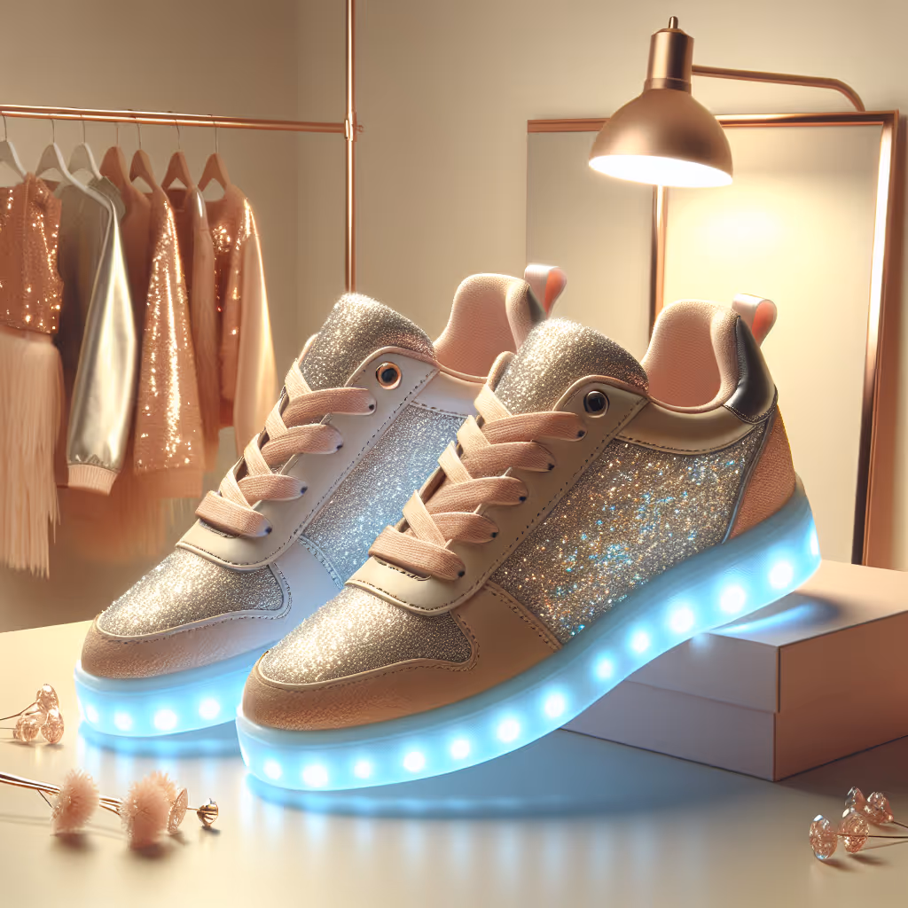 ShimmerStride Glow Sneakers light up every step in style, perfect for evening strolls or parties.