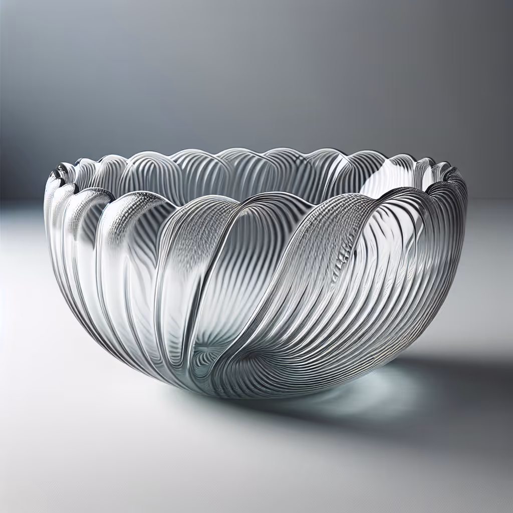 The Artisan Eco-Glass Fruit Bowl brings elegance and sustainability to your table, perfect for displaying fresh fruits or serving snacks.