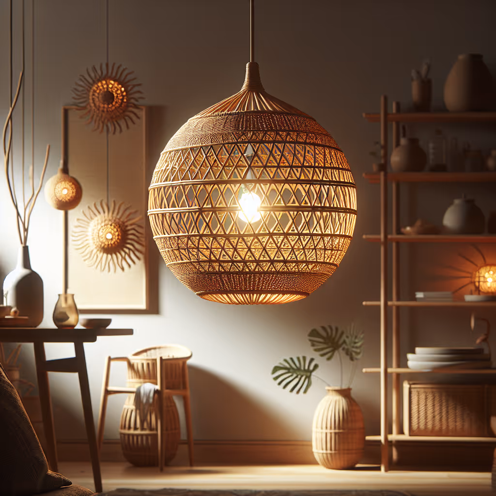 The Solstice Rattan Hanging Light is a beautifully handcrafted fixture that brings sustainable elegance to any room. Made from ethically sourced rattan, it casts a warm and inviting glow.