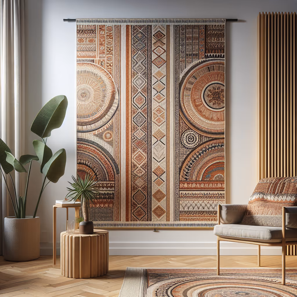 The EcoCraft Harmony Tapestry brings together modern design and traditional craftsmanship with its handwoven patterns and sustainable materials.