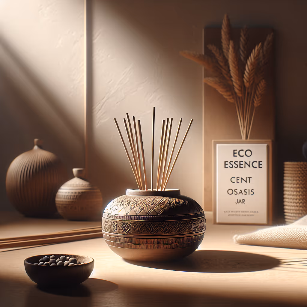 The EcoEssence Scent Oasis Jar is a handcrafted, sustainable incense holder designed to elevate your home's ambiance with enchanting aromas.