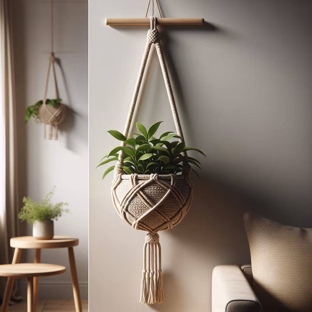 The EcoCraft Terra Plant Hanger beautifully blends sustainability and style, featuring handcrafted macramé that turns your plants into stunning décor elements.