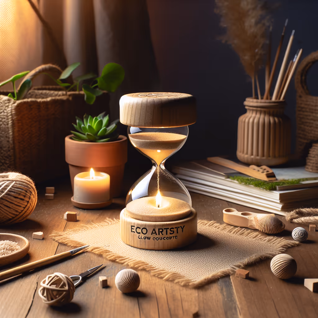 The EcoArtistry Glow Sand Timer is a captivating yet functional decor piece, handcrafted with sustainable materials to bring tranquility and a sense of mindful timing to your home.