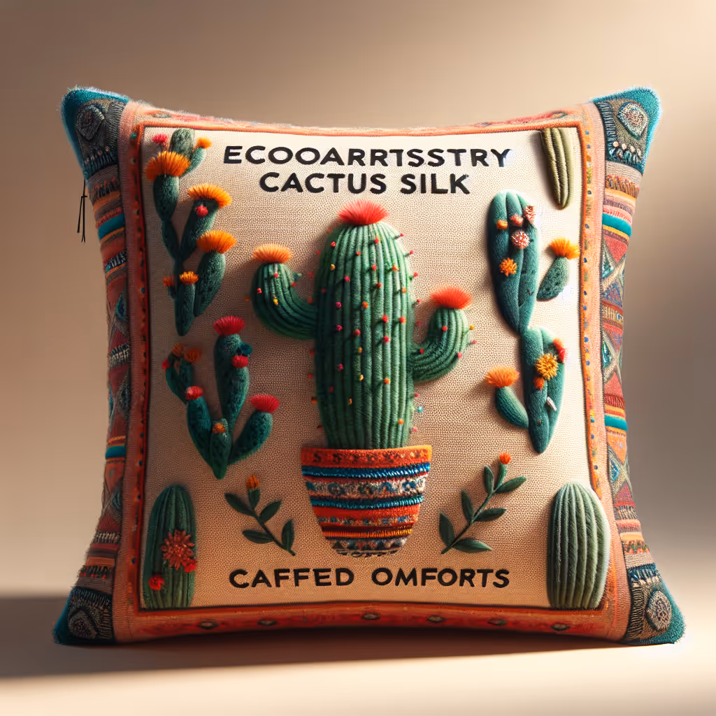 The EcoArtistry Cactus Silk Pillow is a vibrant, sustainable addition to any living space, handcrafted by skilled artisans using traditional methods and eco-friendly materials.