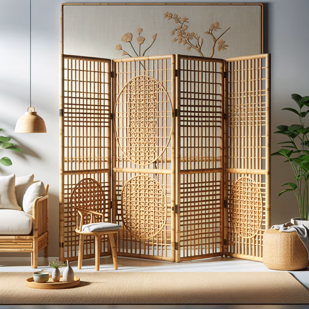 The Solace Bamboo Wind Screen is a handcrafted eco-friendly partition that provides privacy while enhancing the aesthetics of your home. Made from sustainable bamboo, this versatile piece is perfect for open spaces and cozy corners alike.