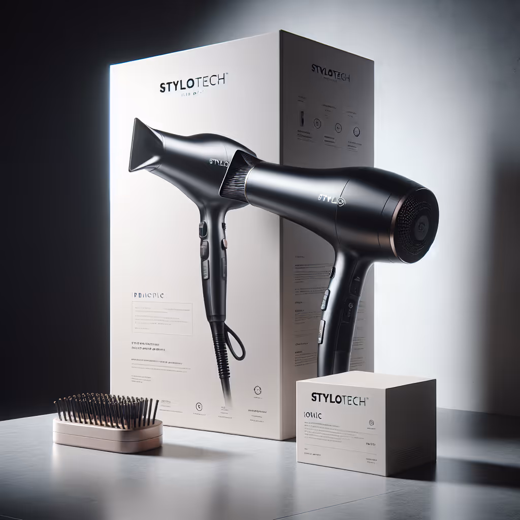 The StyloTech Ionic Hair Dryer combines high-performance drying power with innovative ionic technology to reduce frizz and enhance shine, making it a must-have tool for professional hairstylists.