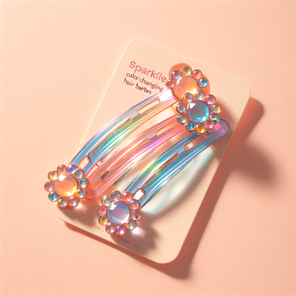 The SparkleSnap Color-Changing Hair Barrettes offer a fun and stylish way to accessorize your hair with an added touch of magic. Ideal for young fashionistas who love to express themselves.