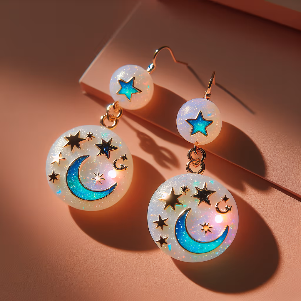 The Starluxe Cosmic Charm Glow-in-the-Dark Earrings are a pair of stylish, celestial-inspired accessories that light up in the dark. Perfect for adding a touch of whimsy to any outfit.