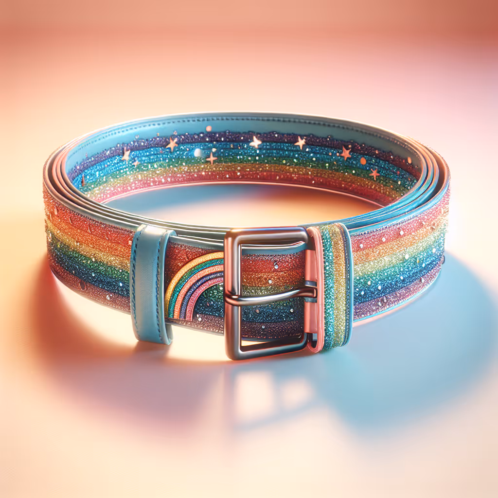 Add a touch of whimsy to your ensemble with the SparkleTrend Rainbow Dream Belt—a must-have accessory for fashion-forward girls.