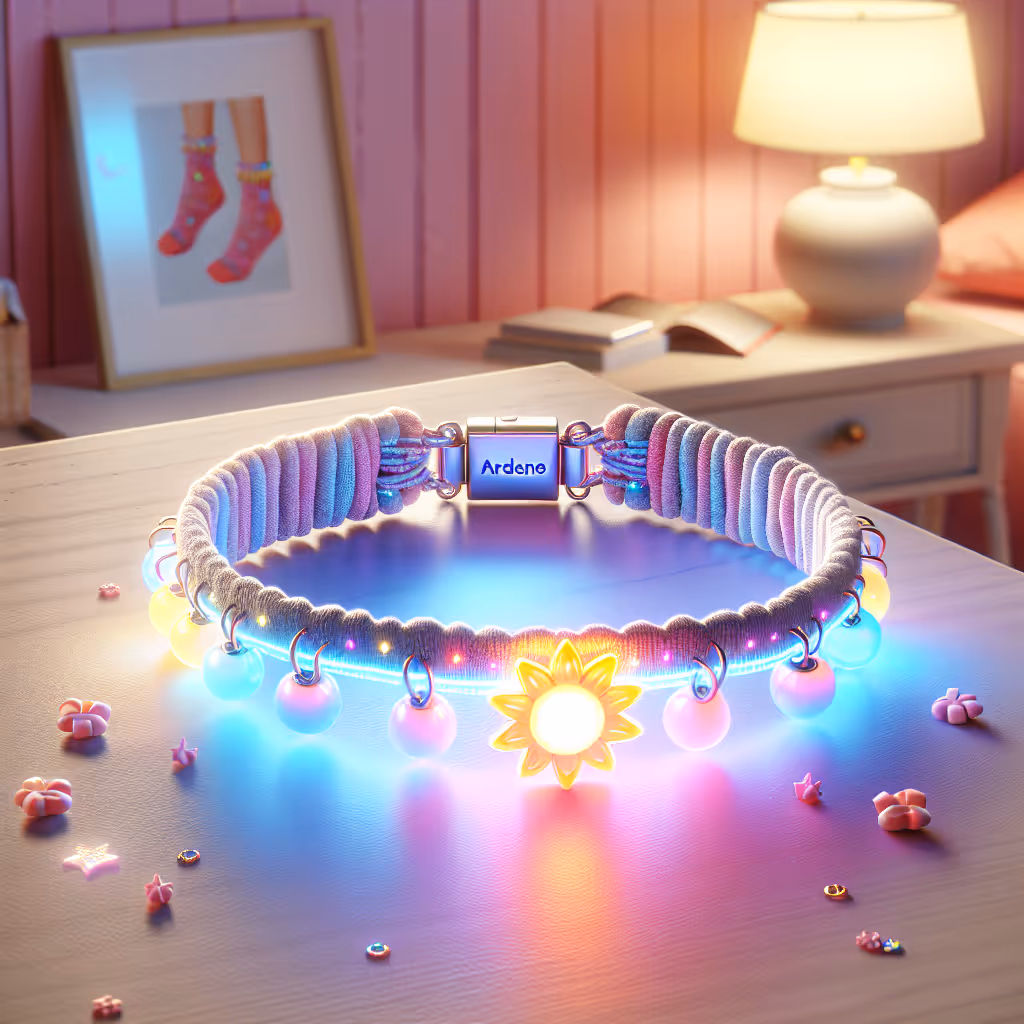 The SparkPop Glow Anklet adds a playful sparkle to any outfit with its vibrant colors and light-up feature, perfect for both daytime and evening wear.