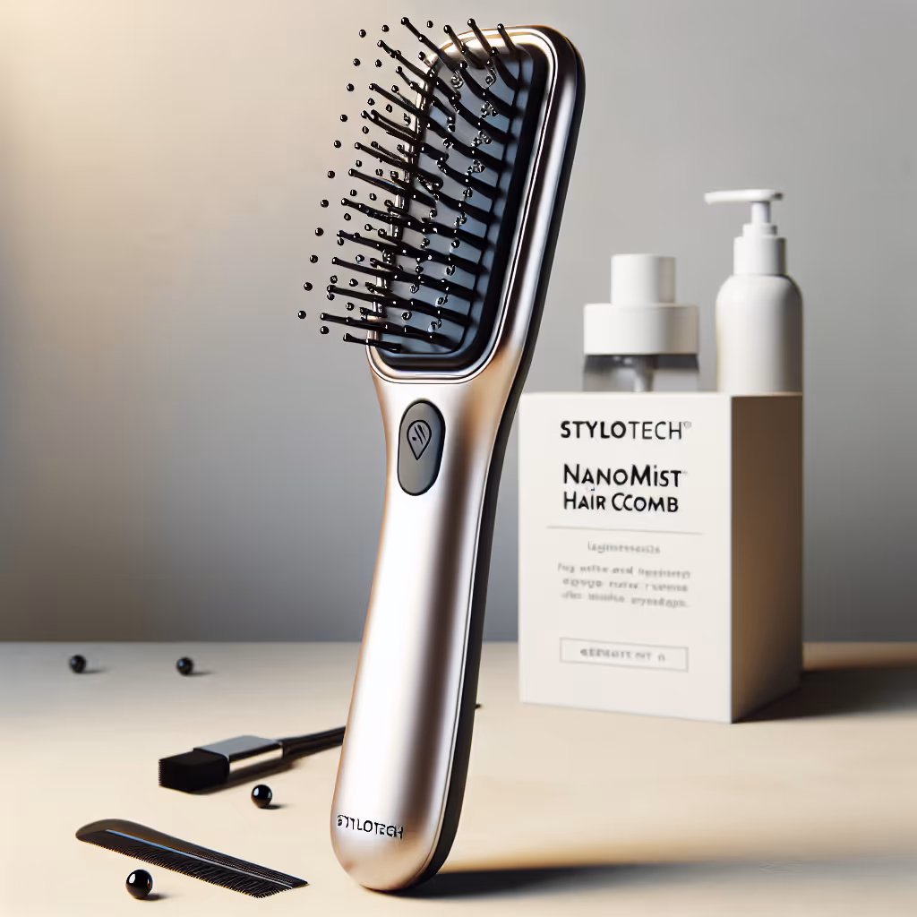 Revolutionize your styling routine with the StyloTech NanoMist Magic Hair Comb, designed to hydrate and detangle while styling.