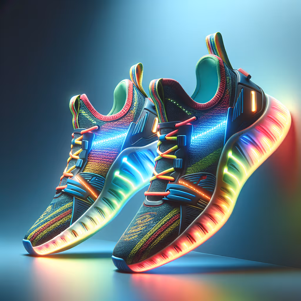 The LuminaSnap Light-Up Athletic Shoes blend functionality with bold aesthetics, featuring customizable LED patterns for a vibrant, personalized workout experience.