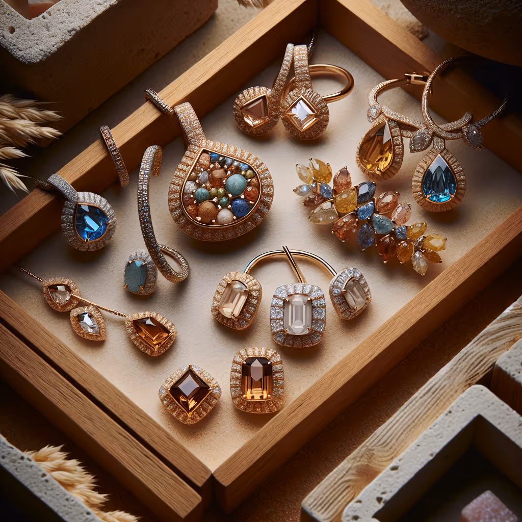 The Gaia Gemstone Biodegradable Jewelry Set combines elegance with eco-consciousness, featuring beautiful jewelry pieces made from sustainable materials.