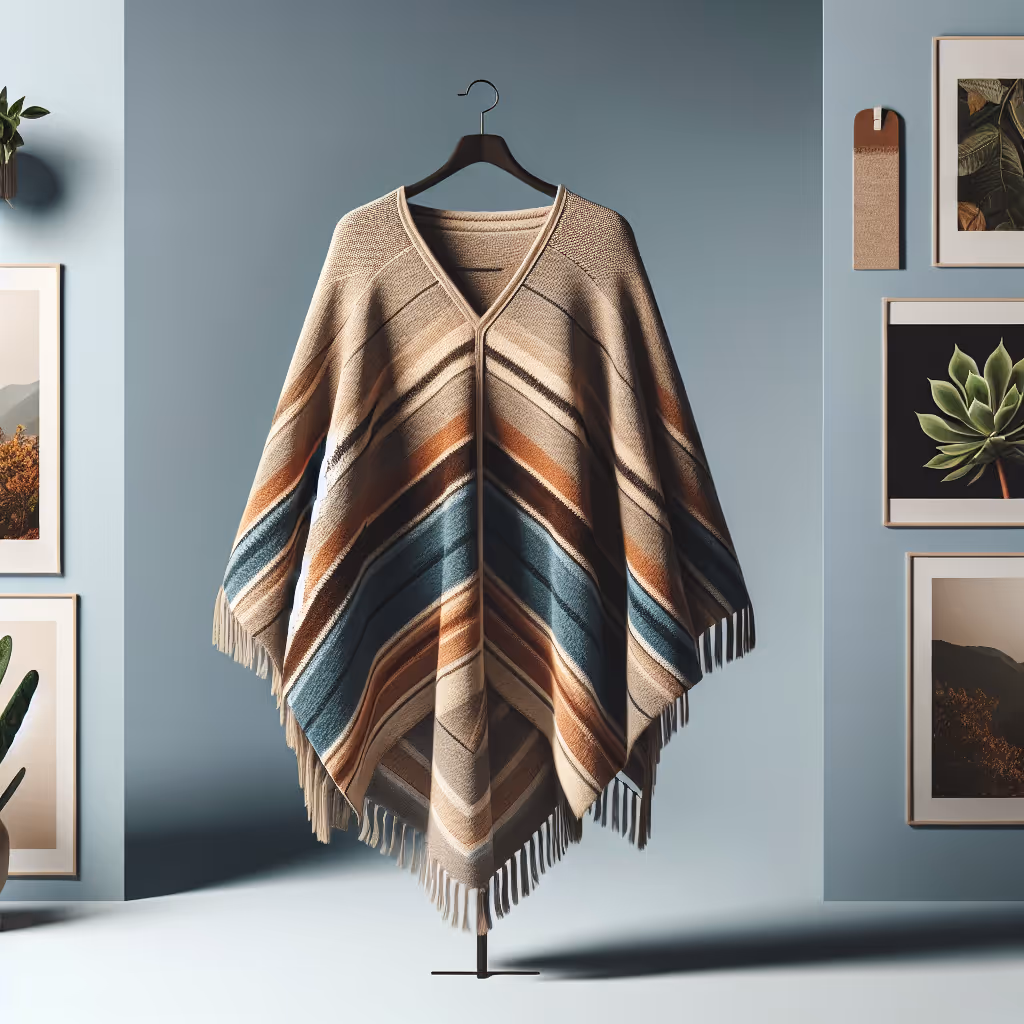 A versatile, eco-friendly poncho crafted from recycled materials, perfect for layering over any outfit.