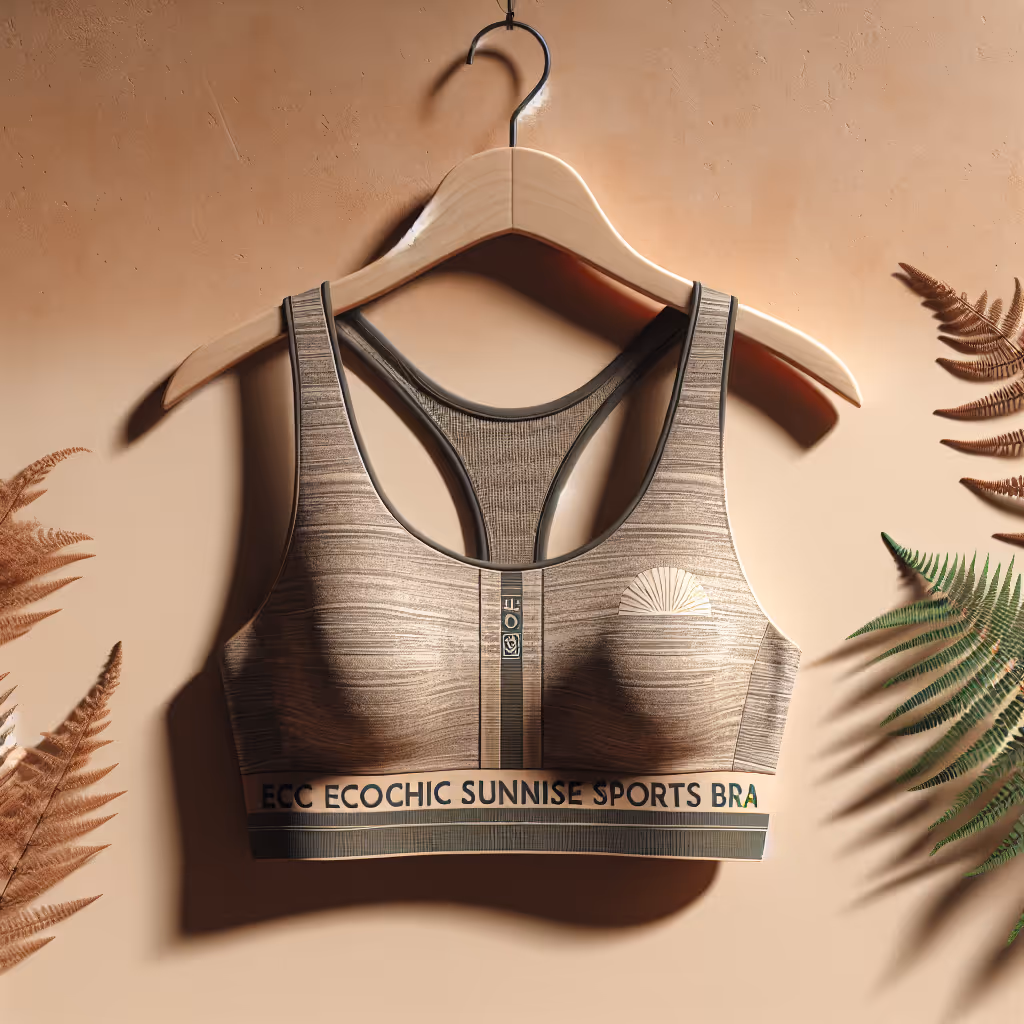 The EcoChic Sunrise Sports Bra is crafted from recycled materials, offering ultimate comfort, style, and sustainability for the eco-conscious athlete.