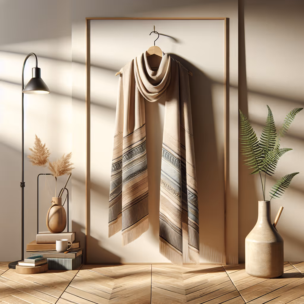 Upgrade your eco-friendly wardrobe with our OceanWave Recycled Fiber Scarf, blending sustainability with style.