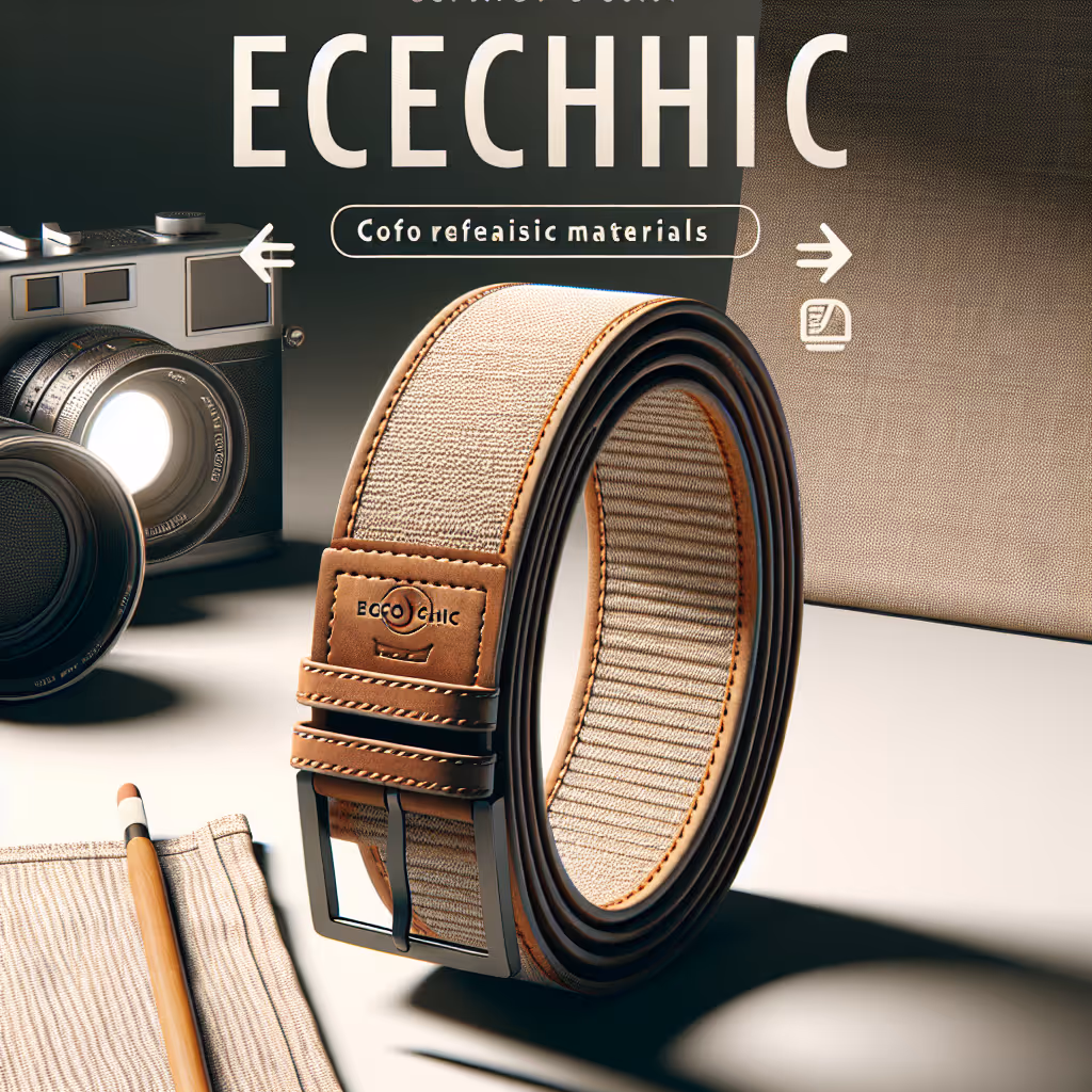 Introducing the EcoChic FlexiBelt, a versatile, adjustable belt crafted from sustainable materials, designed to complement any eco-friendly wardrobe with style and function.