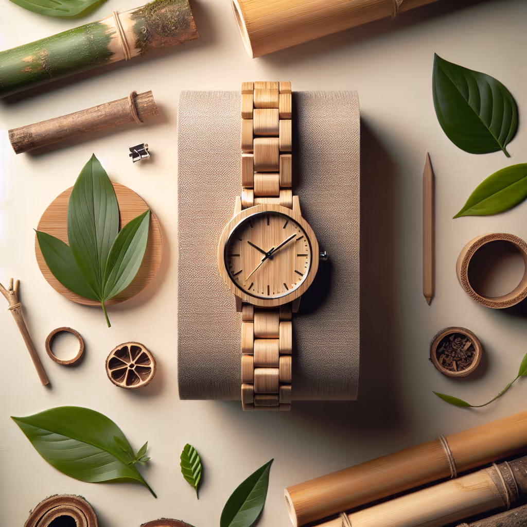 The EcoChic Bamboo Grove Watch is a chic, environmentally-friendly timepiece combining timeless design with sustainable materials.