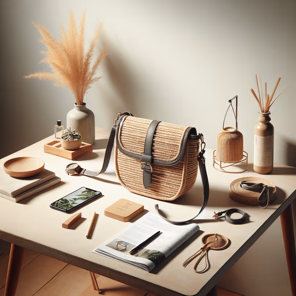 A stylish, eco-friendly crossbody bag crafted from sustainable grass fiber, perfect for the conscious fashionista.