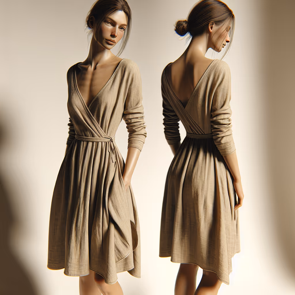 The EcoChic Zero-Waste Convertible Dress transitions elegantly from day to night with multiple styling options that suit any occasion, crafted sustainably from recycled materials.