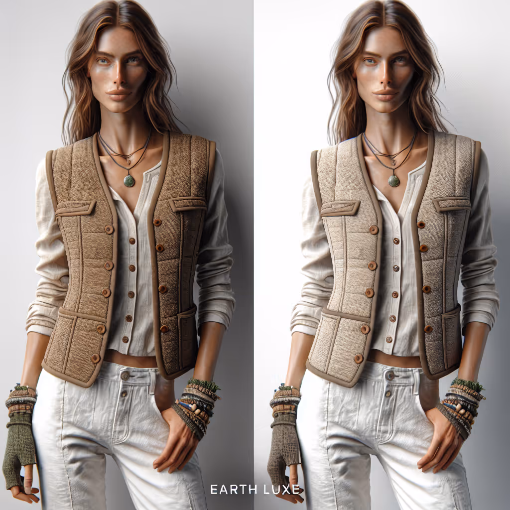 The EcoChic EarthLuxe Reversible Vest adds sustainable style to your wardrobe with its eco-friendly materials and versatile design.