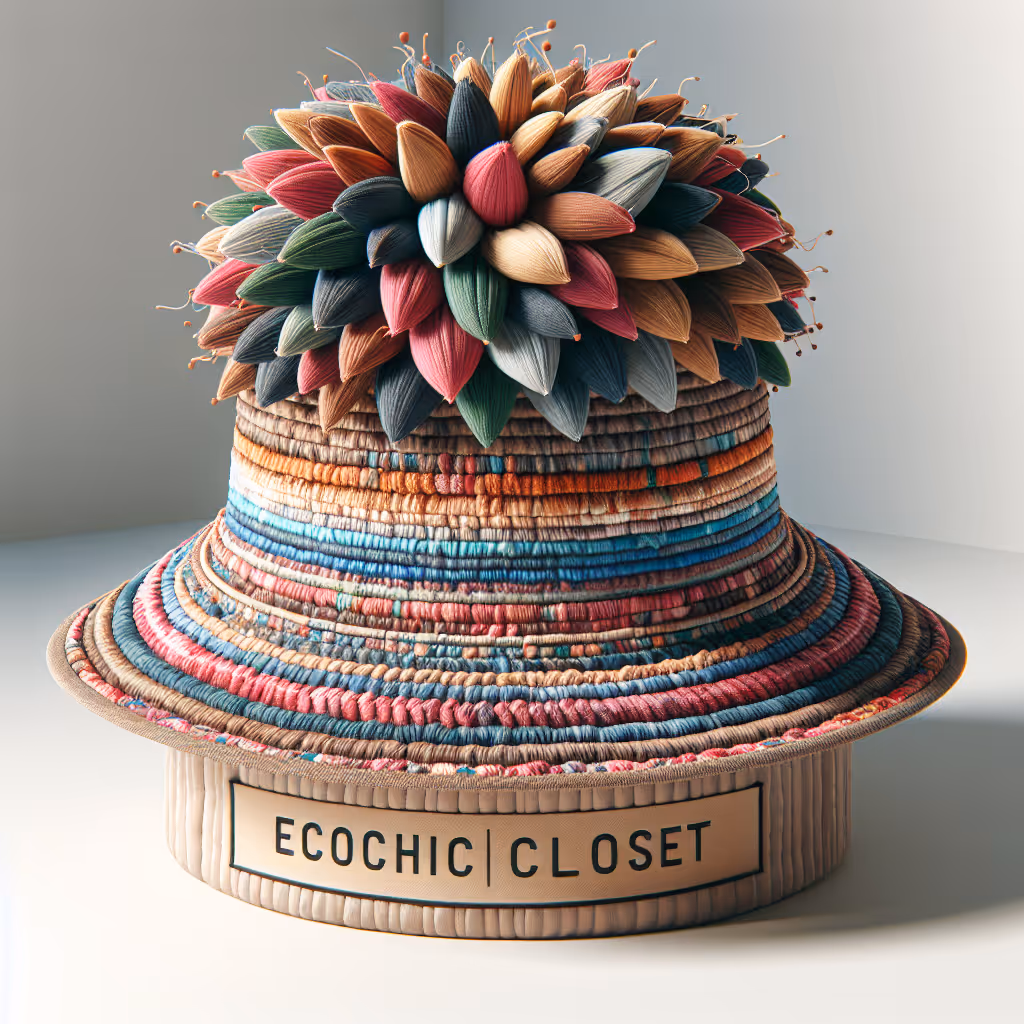 The EcoChic Gaia Bloom Hat is a sustainable accessory that combines style and earth-friendly materials, featuring colorful plant-based threads and biodegradable technology.