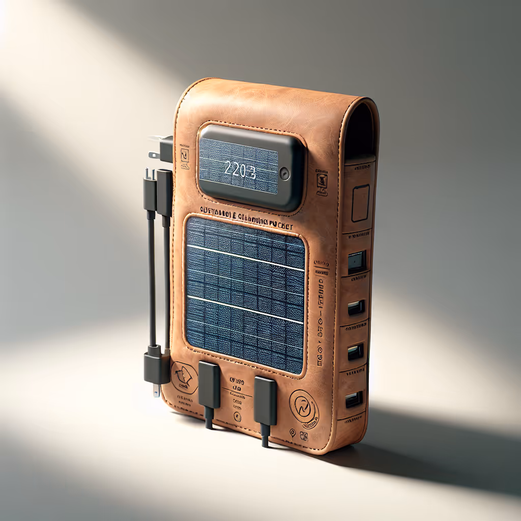 The EcoChic SolarSocket is a sustainable charging pocket that powers your devices using solar energy, perfect for eco-conscious consumers.
