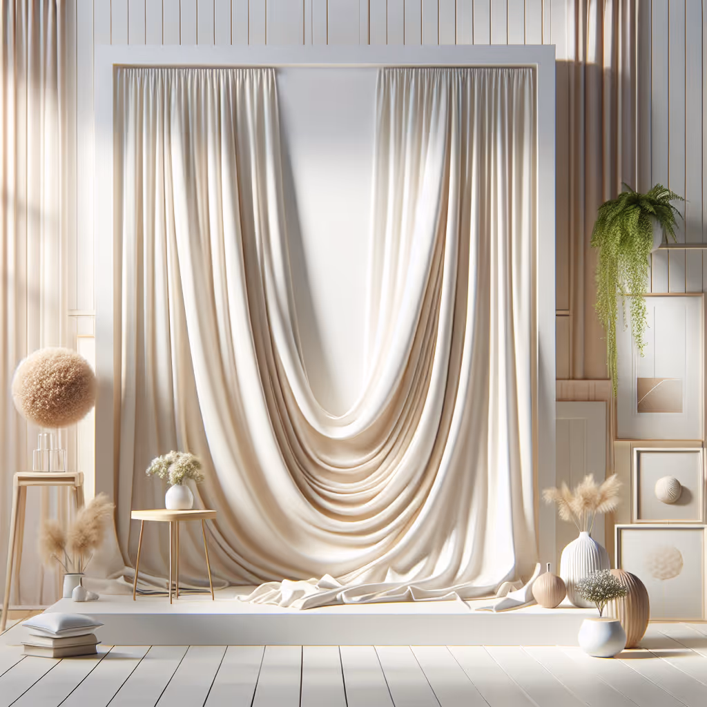 The Luminous Silk Drape offers both elegance and functionality, perfect for adding a sophisticated touch to any room while filtering natural light beautifully.