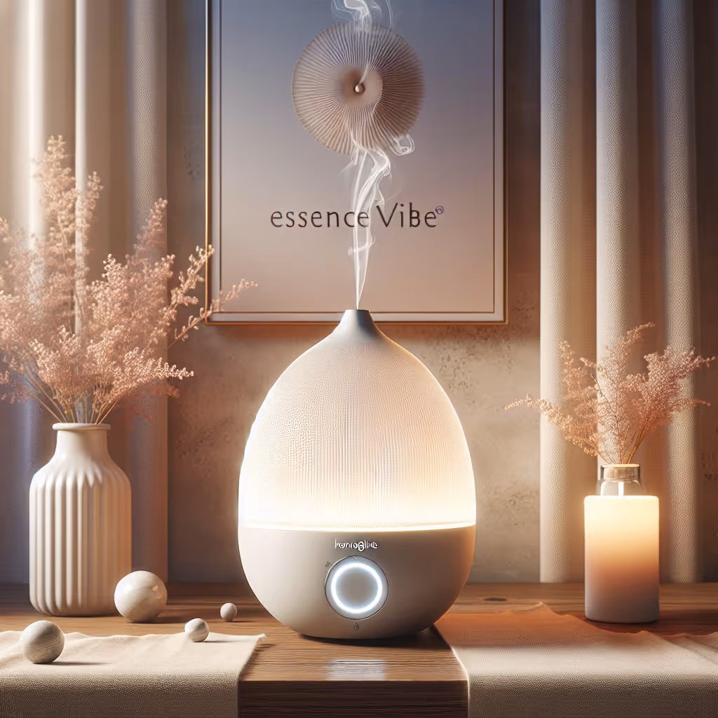 Experience tranquility with the EssenceVibe Diffusion Lamp, combining aroma diffusion and soft lighting for a calming ambiance.