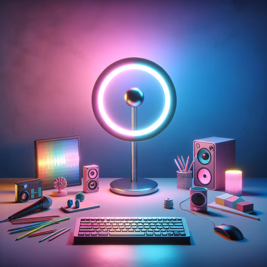 The InstaGlow Desk Halo is a dynamic LED-lit desk accessory that elevates your content creation setup with vibrant colors and mood-enhancing lighting effects.