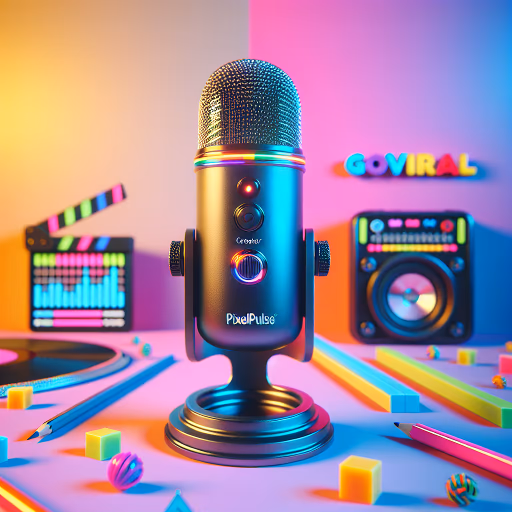 The PixelPulse Creator's Microphone is a compact, high-quality USB microphone designed specifically for video creators, offering superior sound in a portable package.