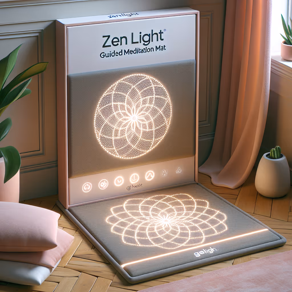 Elevate your yoga practice with the ZenLight Guided Meditation Mat, featuring integrated light patterns to guide your breathing and enhance relaxation.