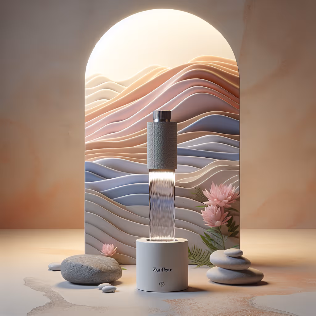 The ZenFlow Essential Oil Waterfall creates a soothing visual and aromatic experience, perfect for enhancing your daily wellness routines with calm and relaxation.