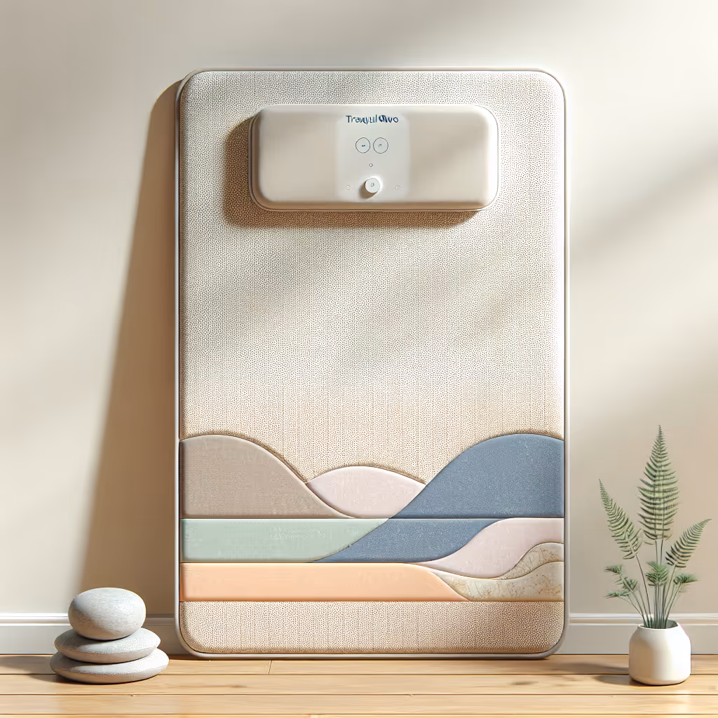 The TranquilWave Guided Sound Therapy Mat is an innovative product designed to enhance meditation and relaxation through customizable soundscapes and gentle vibrations.