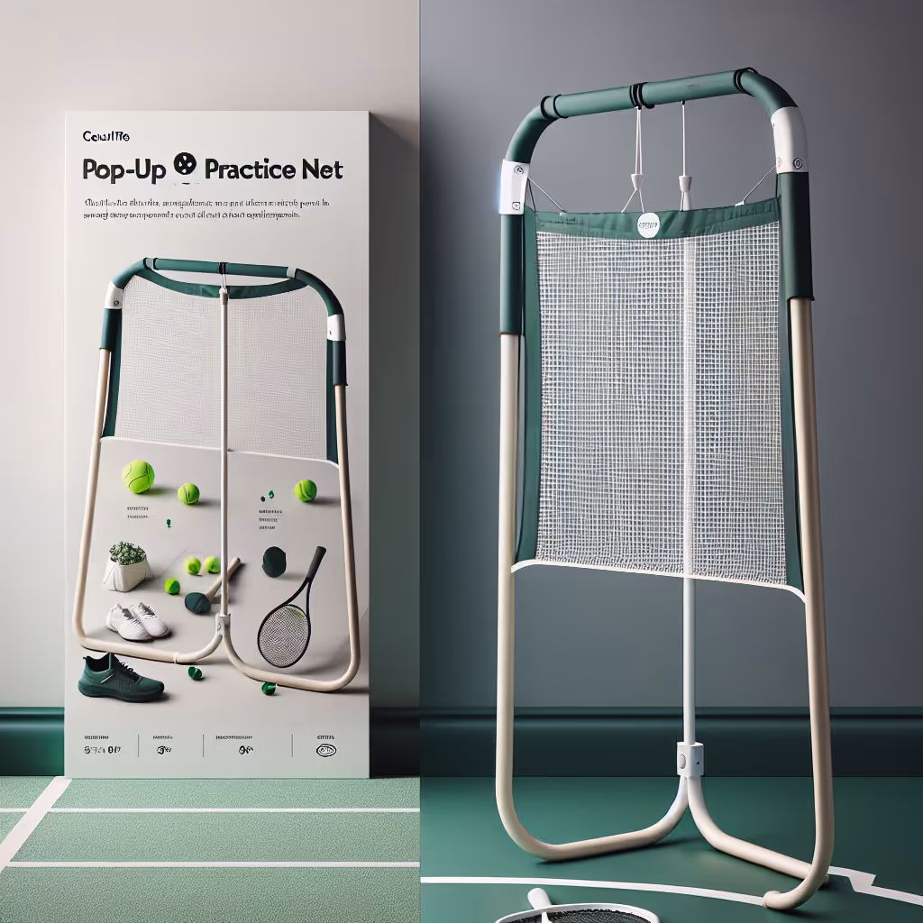 The CourtElite Pop-Up Practice Net is perfect for improving your serves and volleys with ease. Ideal for quick setup and portability, it meets the needs of both beginners and experienced players.