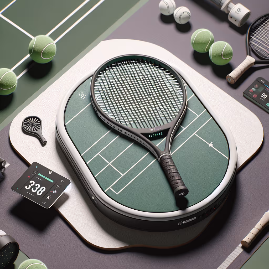 The Baseline QuickSwing Rebounder is a portable tennis training tool, perfect for improving swing consistency and targeting practice.