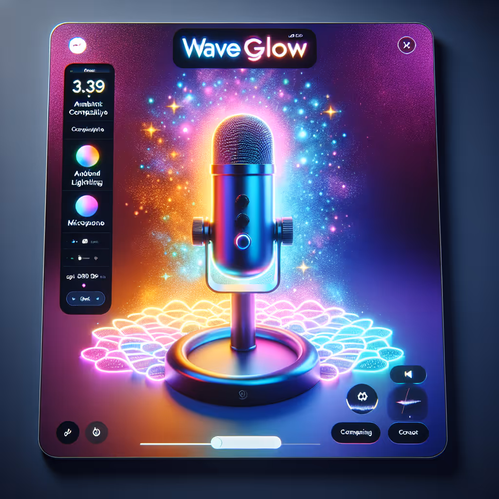 The perfect vibrant accessory for content creators, the WaveGlow LED Microphone Stand offers ambient lighting and 360-degree microphone compatibility.