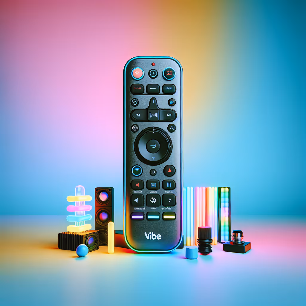 The VibeBoost Streaming Remote is the ultimate remote control for content creators, perfect for managing your lighting, sound, and camera all in one place.