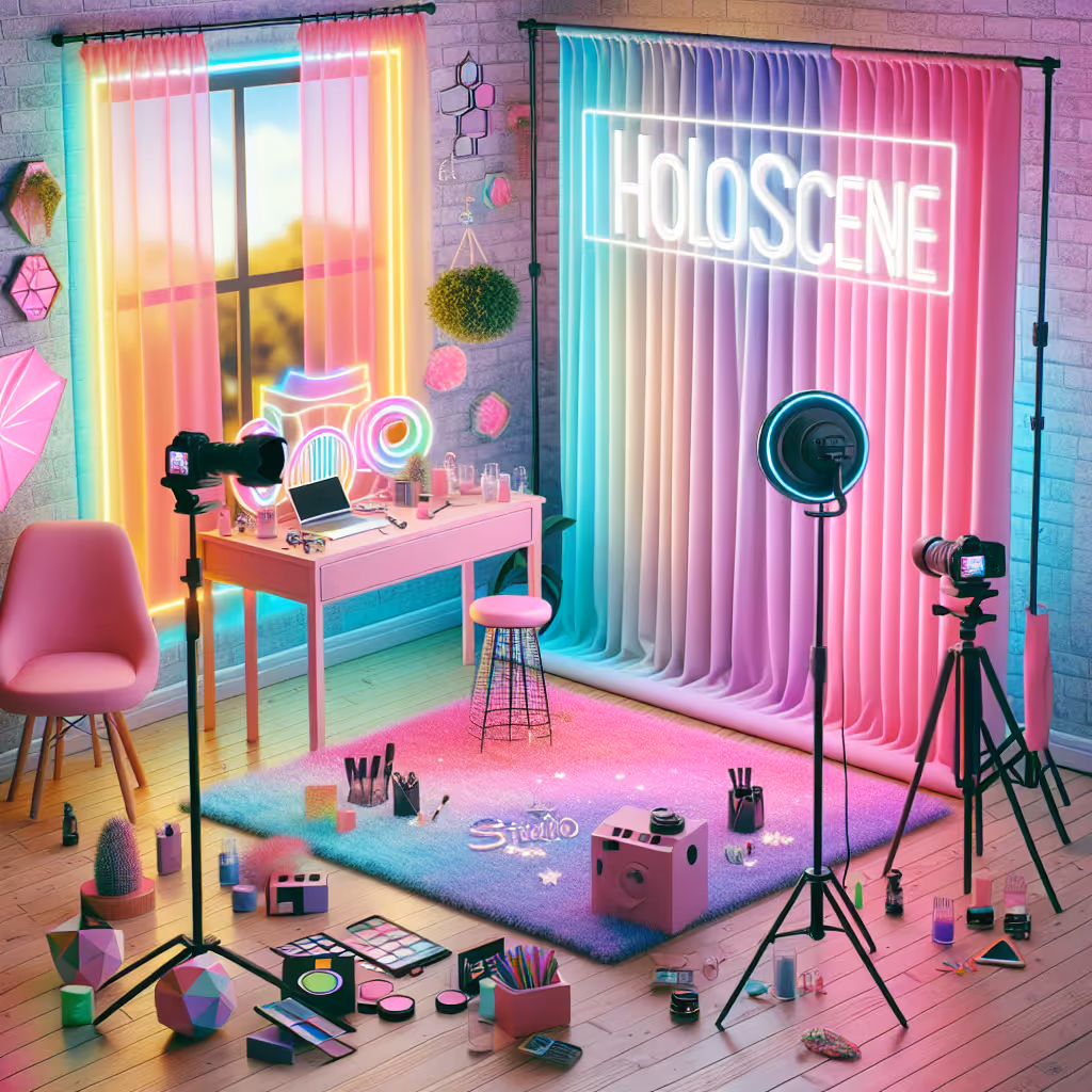 Transform your room into a personalized studio with the HoloScene Backdrop—ideal for creating vibrant and engaging content.