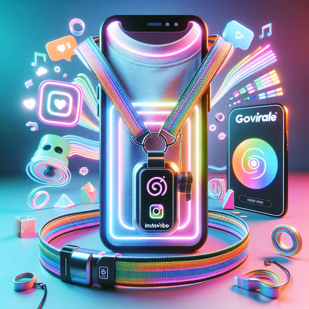 The InstaVibe Creator's Lanyard is a fashionable, multifunctional accessory to keep your content-creating gadgets close and charged, anytime, anywhere.