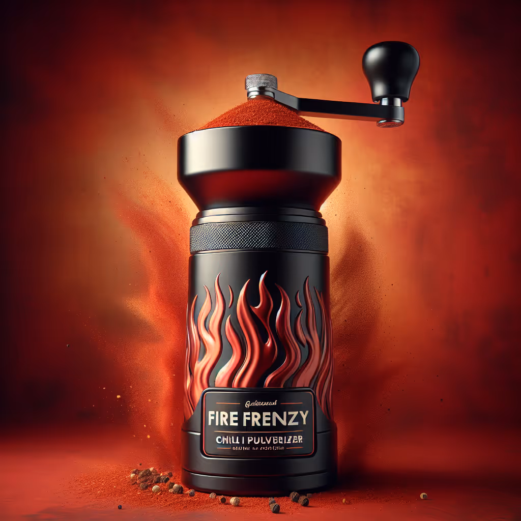 The FireFrenzy Chili Pulverizer is a sleek, hand-powered spice grinder designed to elevate your cooking experience with freshly ground spicy blends.